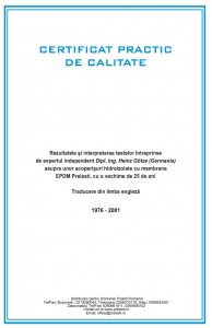 Certificat practic siguranta durabila sistem Prelasti coperta